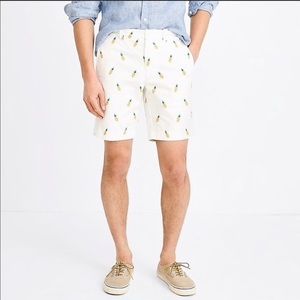 J. CREW PRINTED PINAPPLES GRAMERCY SHORTS